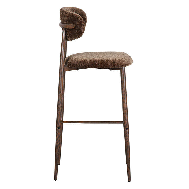 Hocker JAPANDI braun mit dunklem Holzgestell