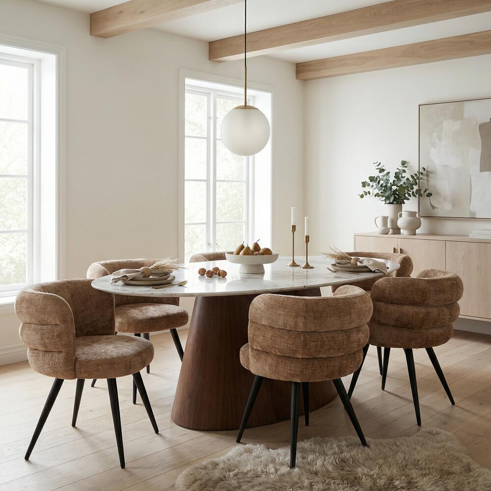 Stuhl CLOUD hellbeige mit schwarzem Gestell