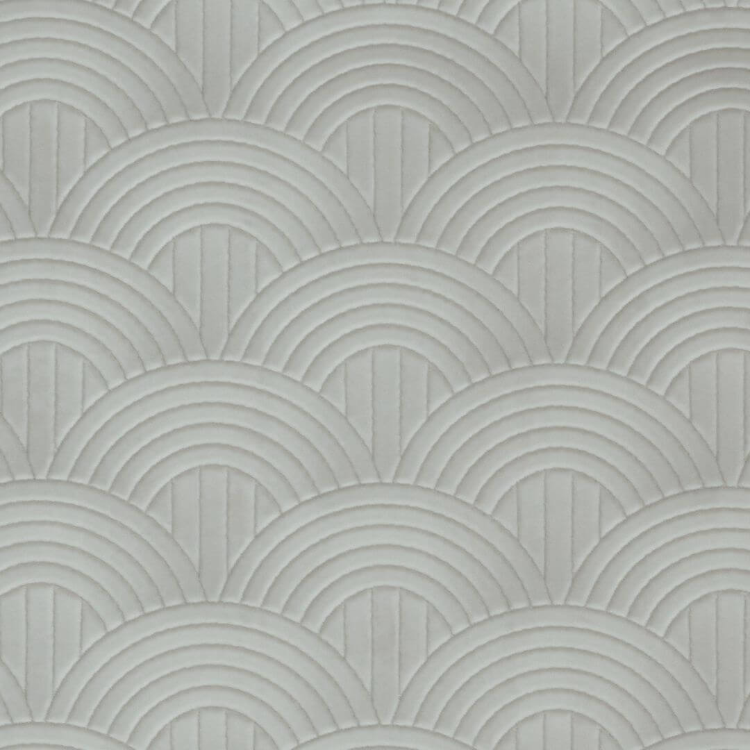 Textile structural wallpaper with a geometric arch pattern VOLUTIS - GRÈGE gray-beige