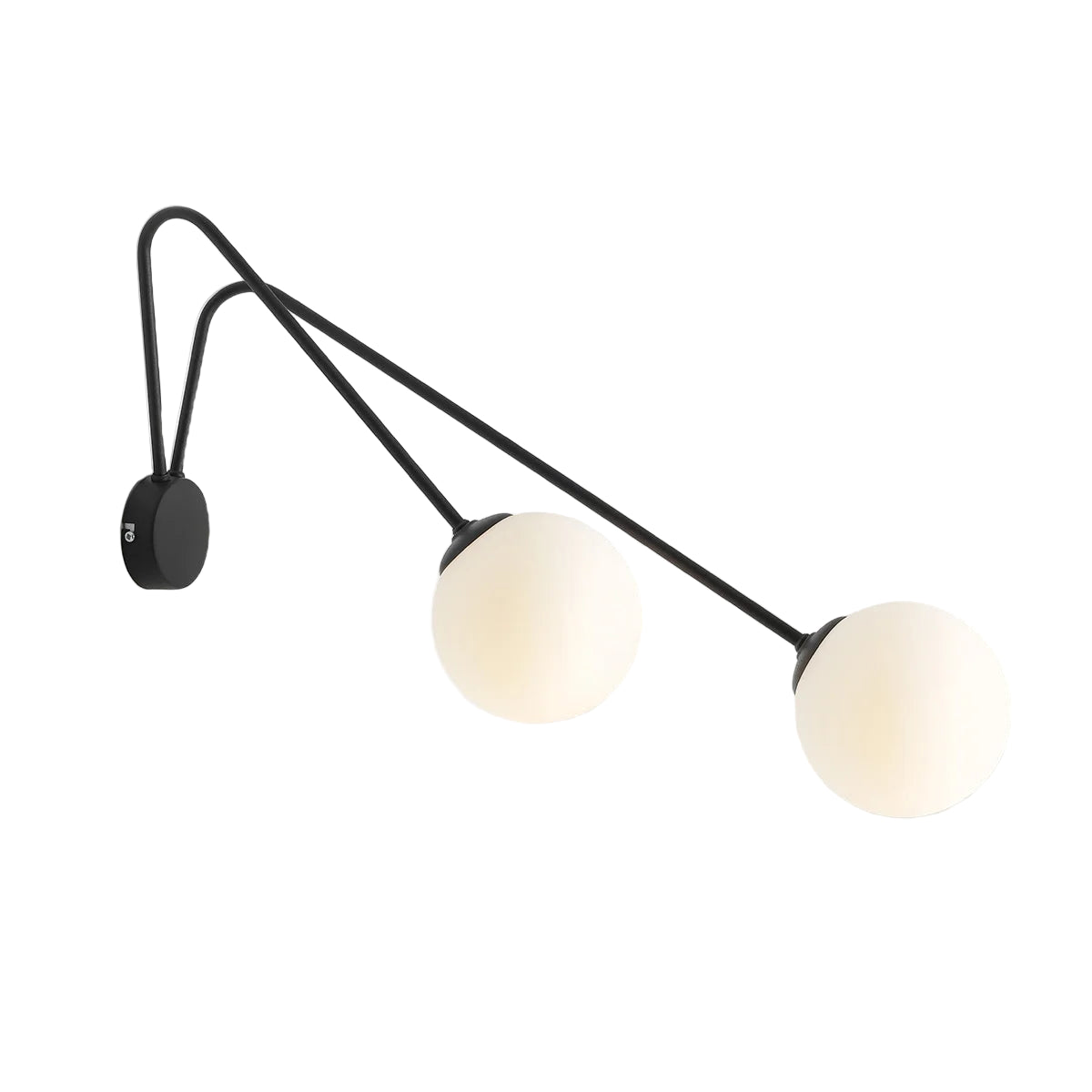 Two-Point Wall Lamp with Arm HOLM DUO LONG Black
