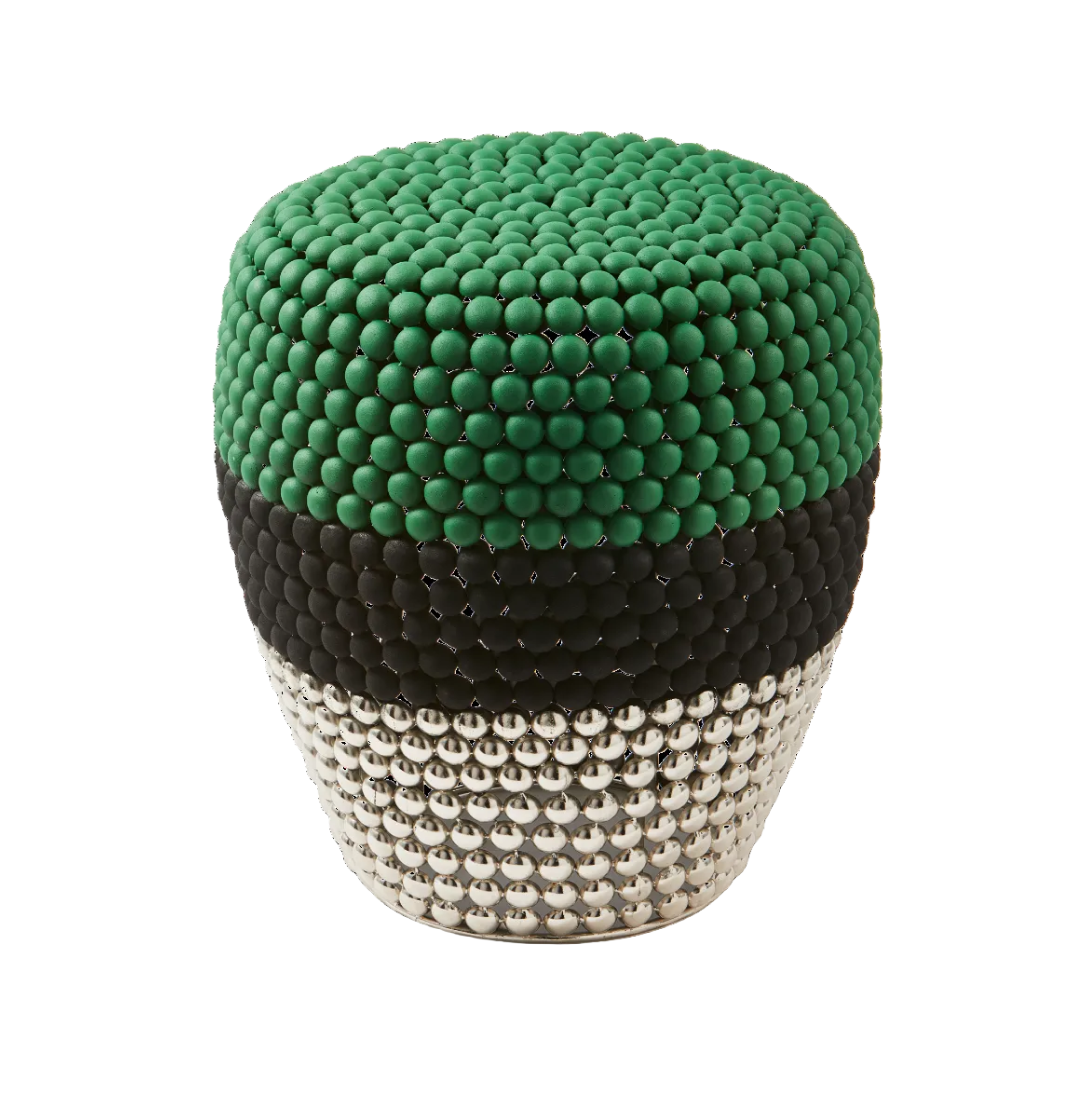 DOT stool green with black and silver