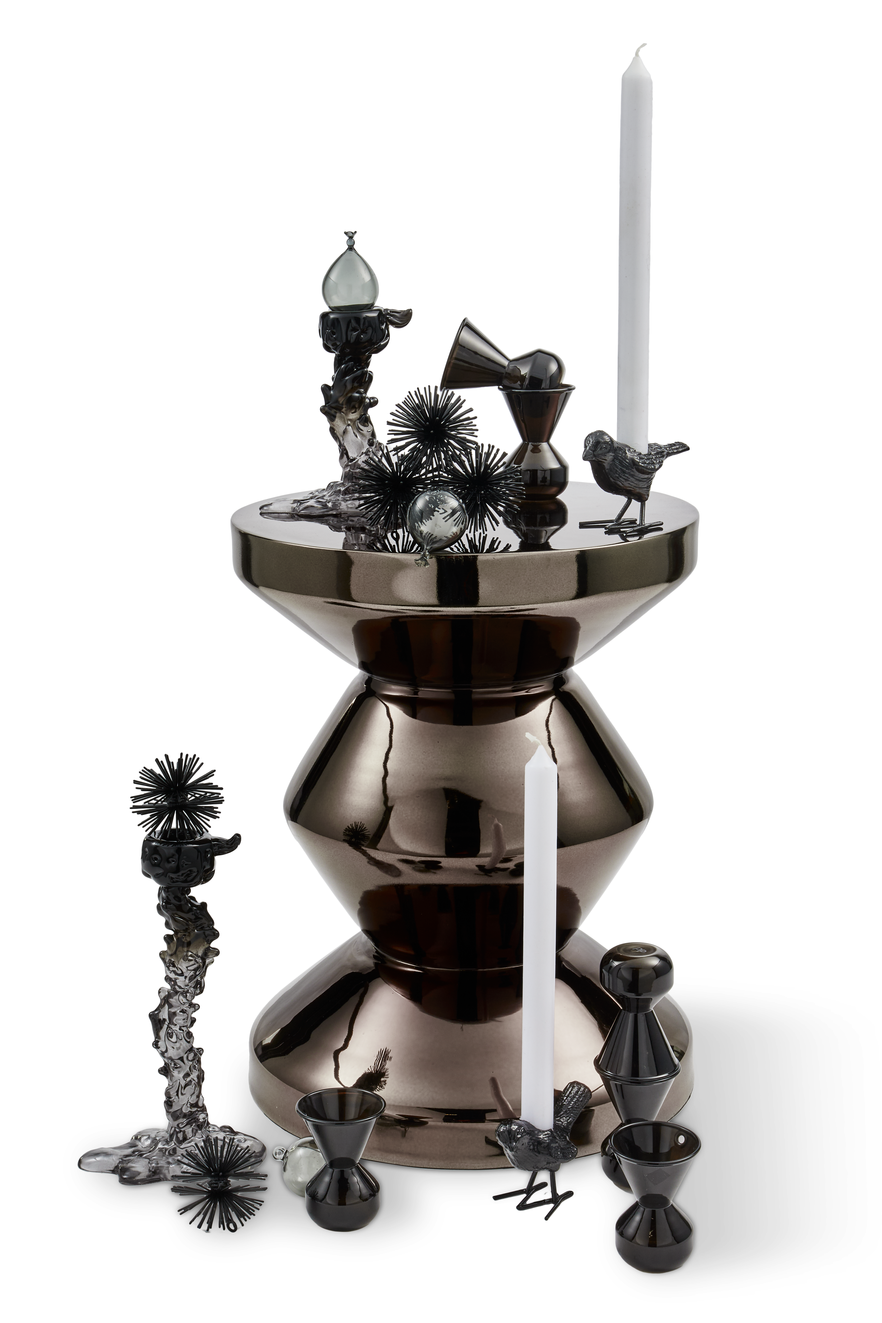 ZIG ZAG METAL Stool Black