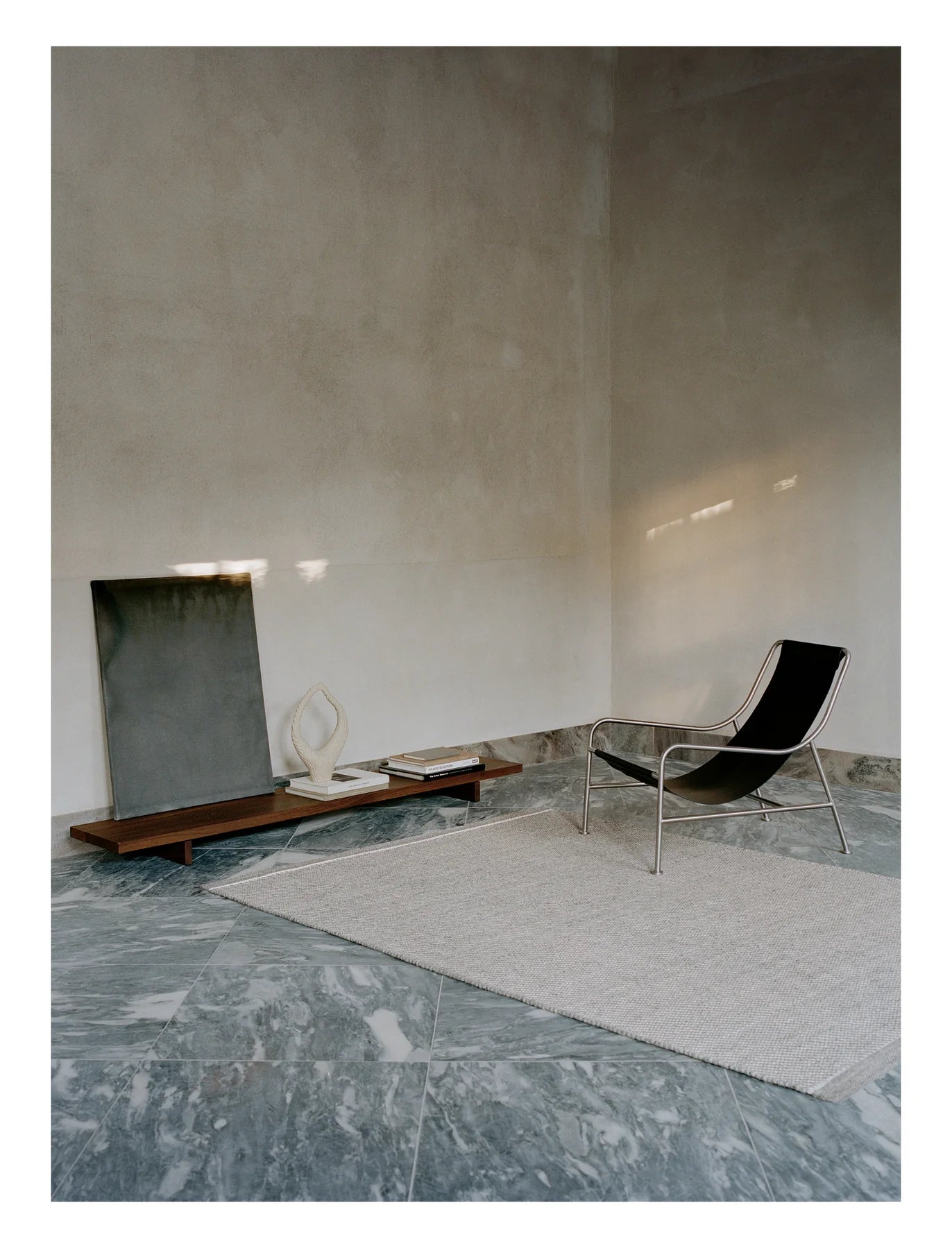 Teppich DAWN LIGHT grau mit weißem Streifen