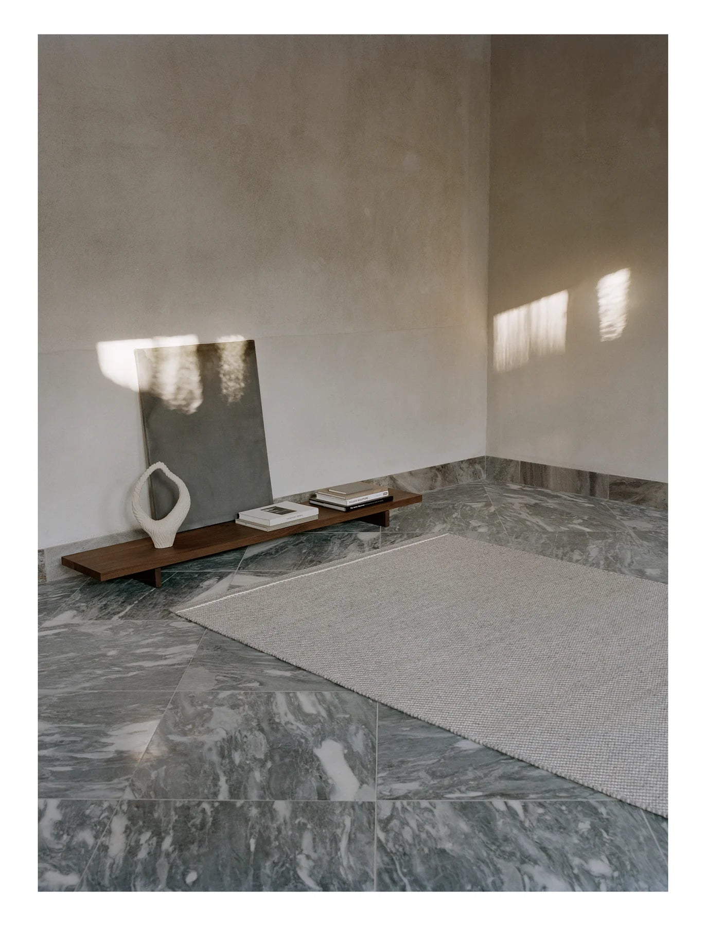 Teppich DAWN LIGHT grau mit weißem Streifen