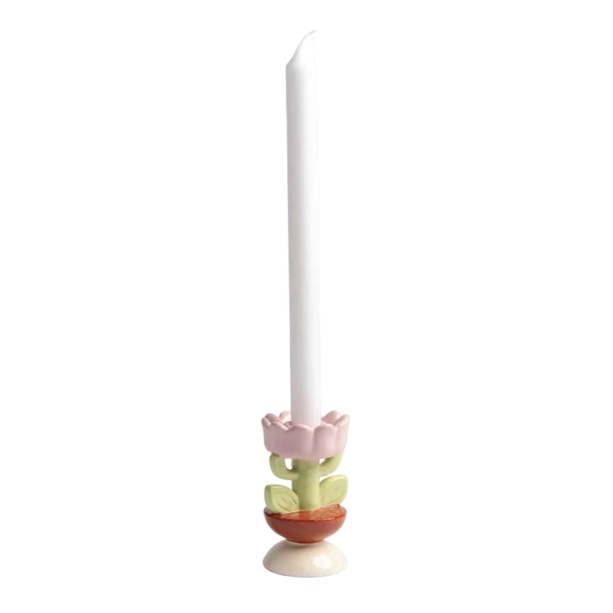 BLUME Candle Holder Green with Pink and Red