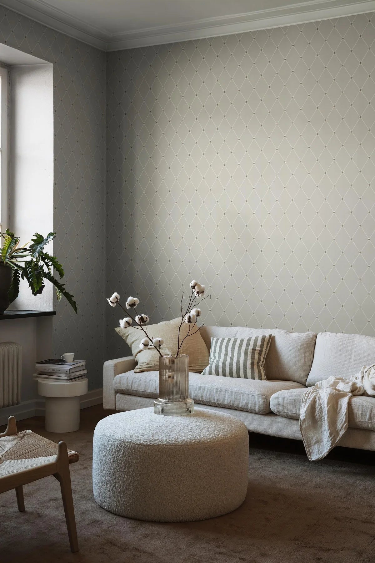 FREDRIK Dark Beige Geometric Pattern Wallpaper