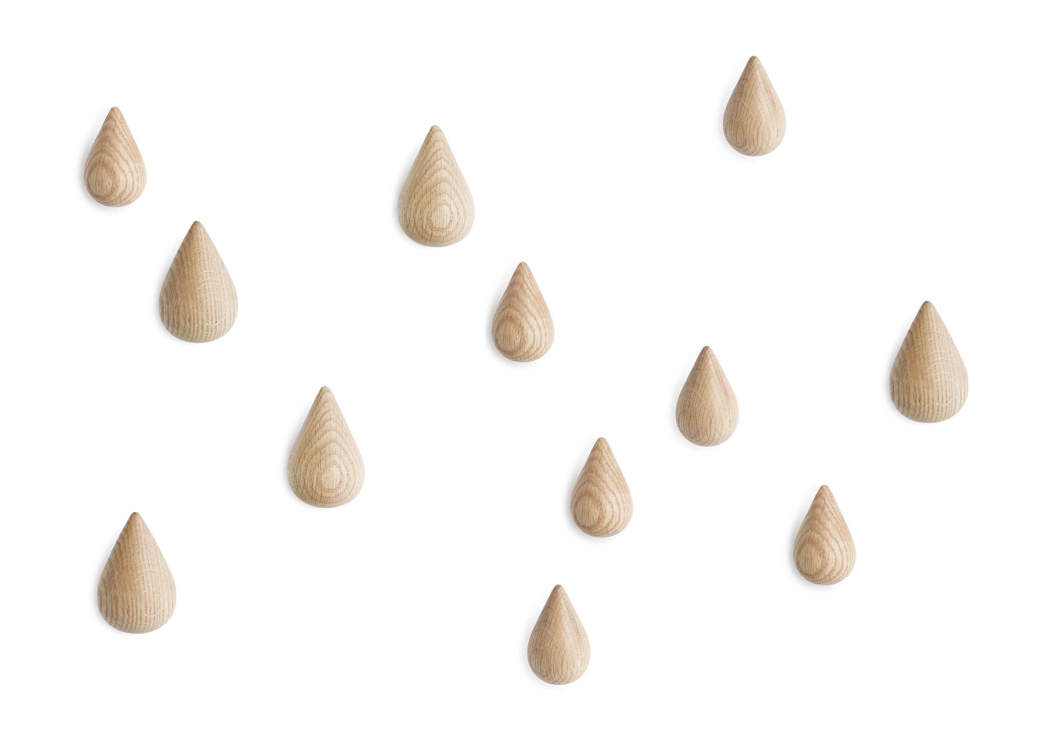 Set von DROPIT Kleiderhaken aus Eichenholz