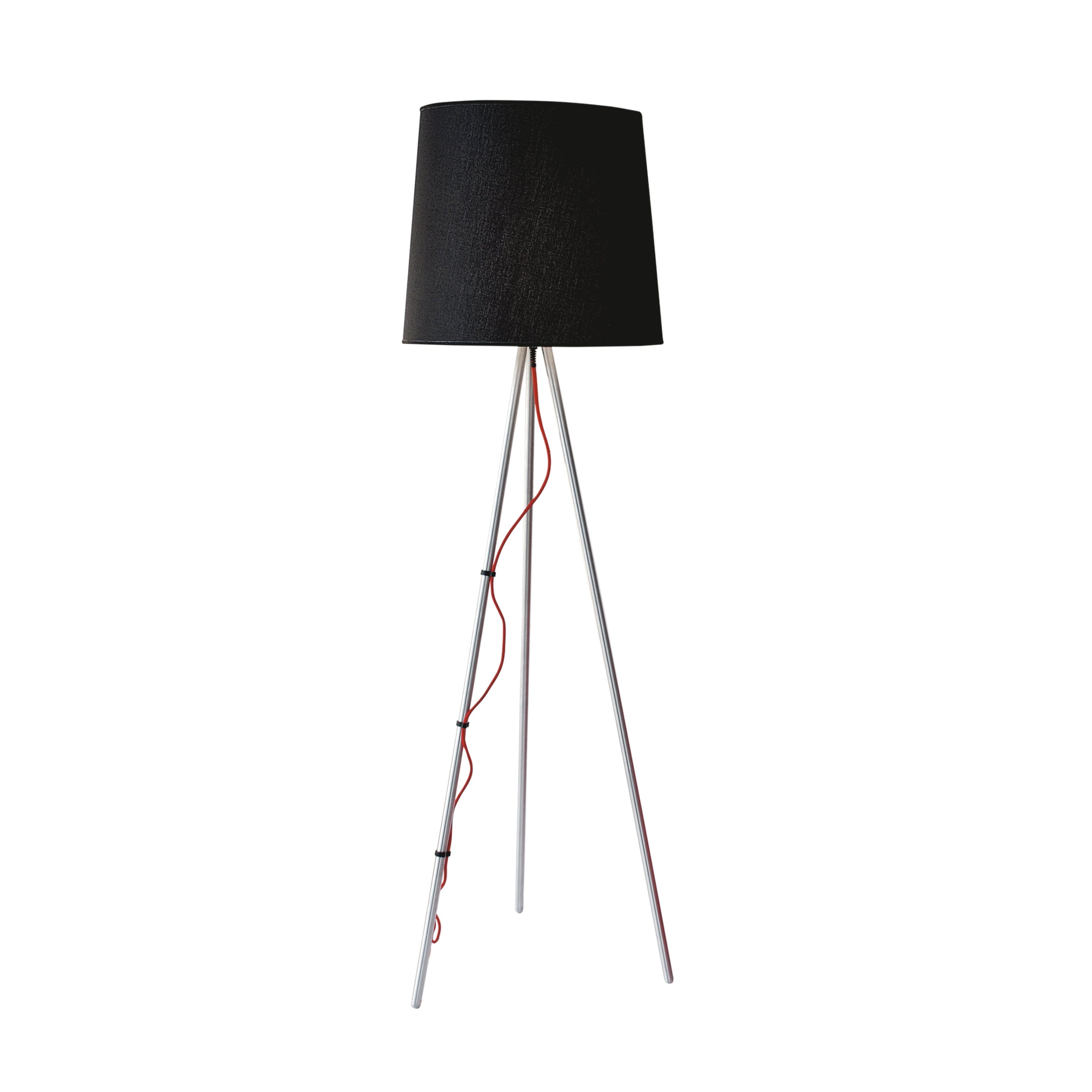 Lampa podłogowa EVA czarny klosz z aluminiową podstawą
