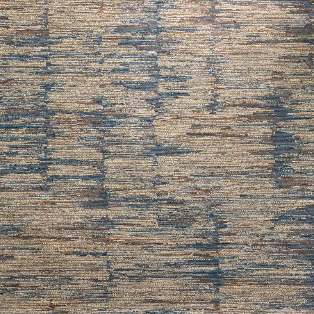 Strukturierte Textiltapete mit Streifen ALCHEMILLA - BLEU DEAUVILLE/GRIS NUAGE blau mit beige