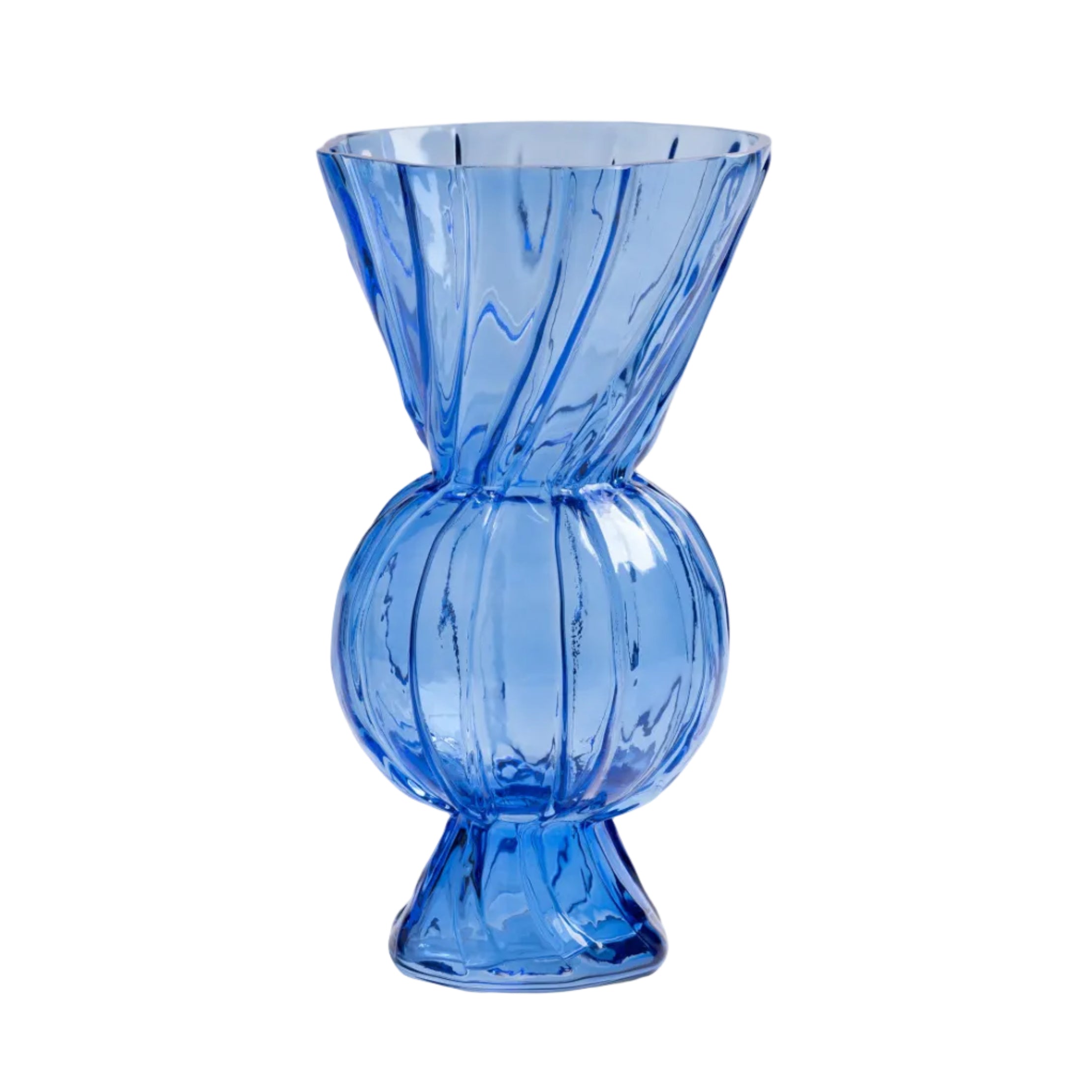 Rhombic Vase Blue Glass