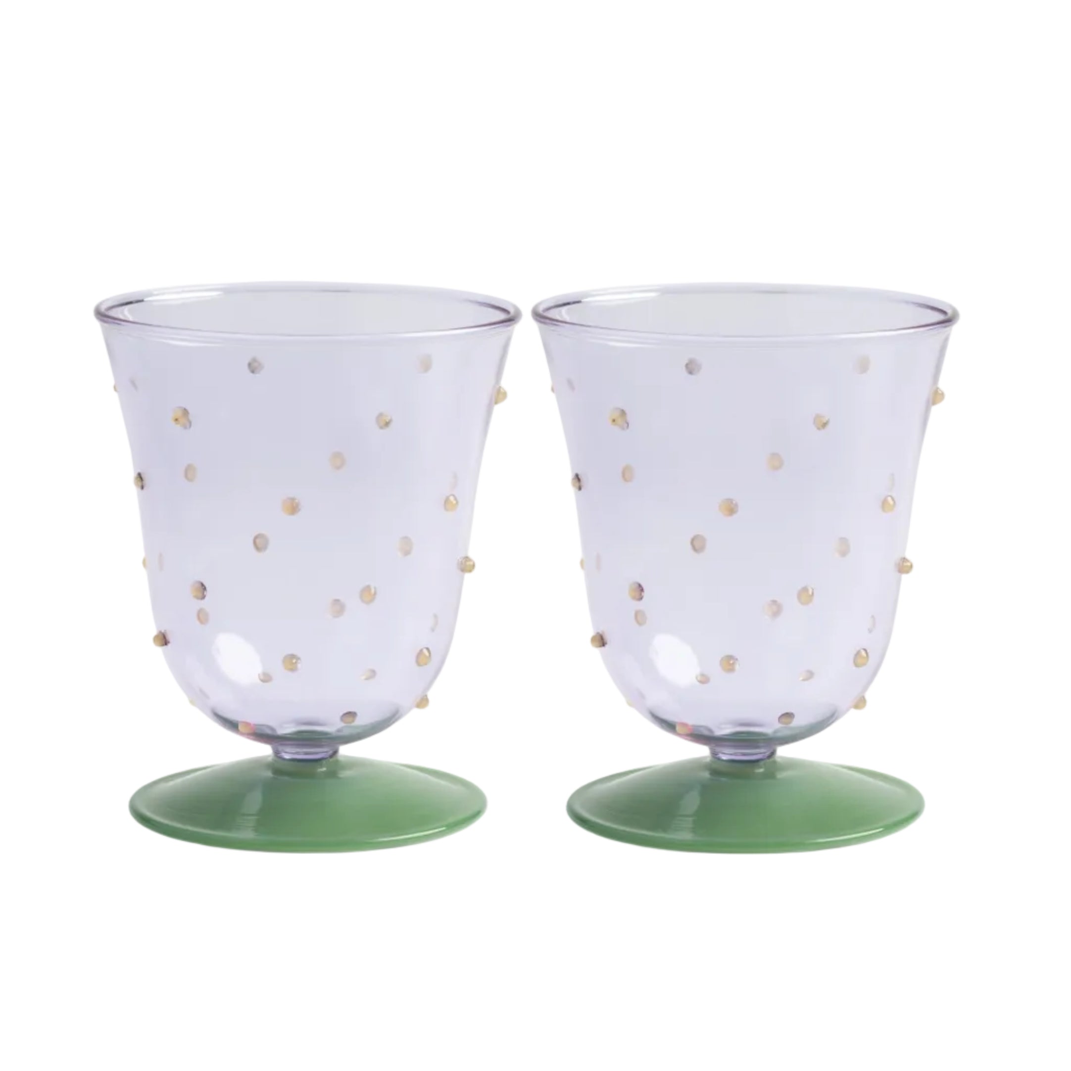 Glas-Set DOT grün mit lila