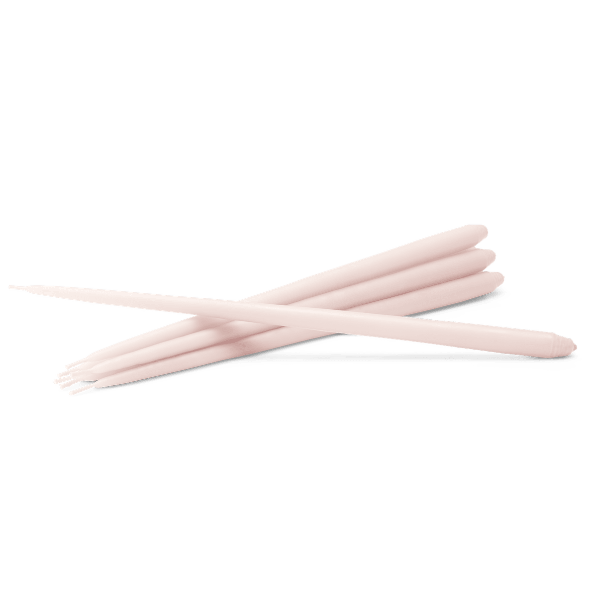 Set mit 6 Stoffnagel Kerzen in zartem Rosa