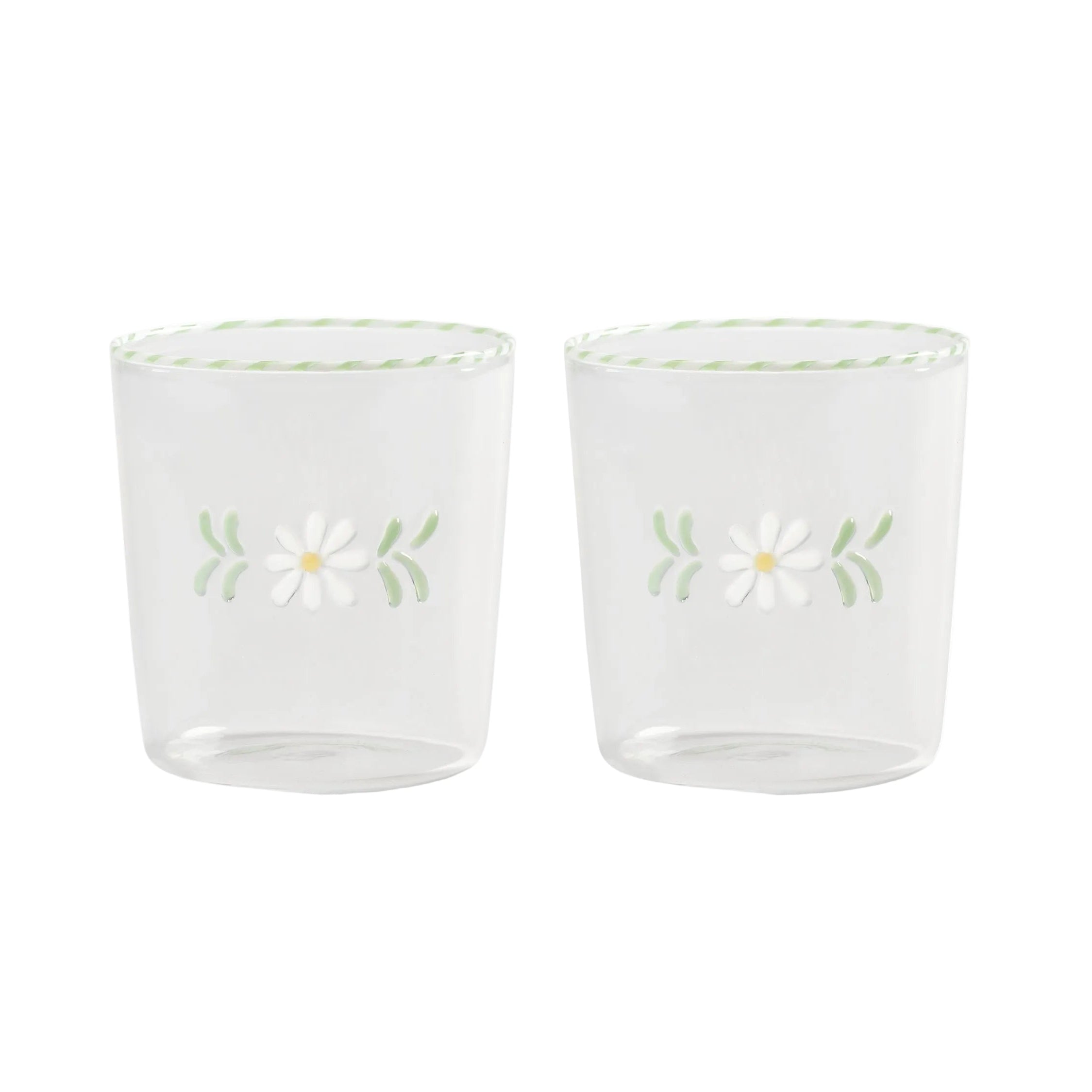 Set von Gläsern FLORA mit Blumenmotiv