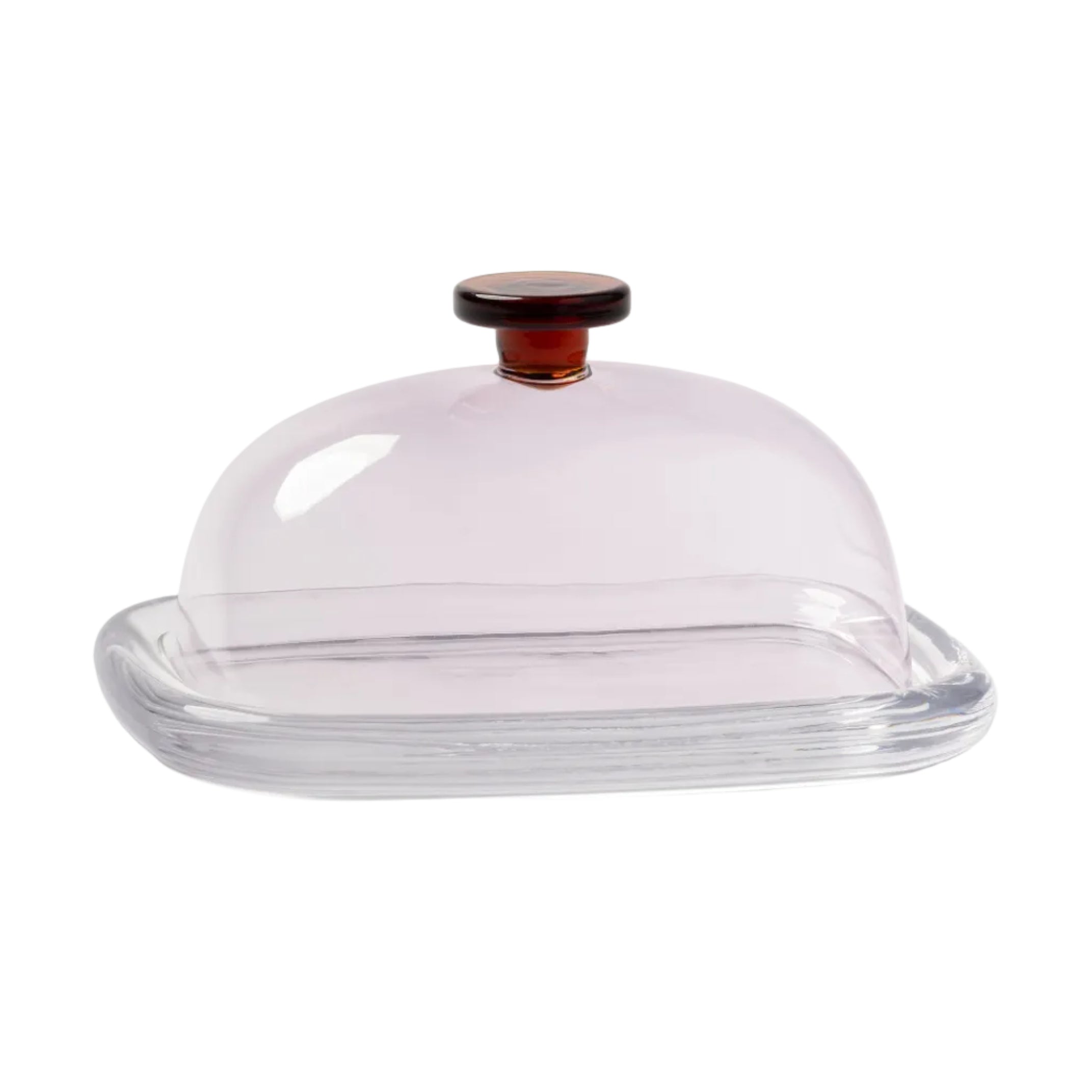 Butter dish CANTINE pink with amber