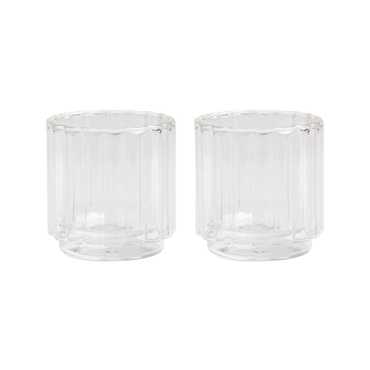 Set von transparenten Gläsern TUBE