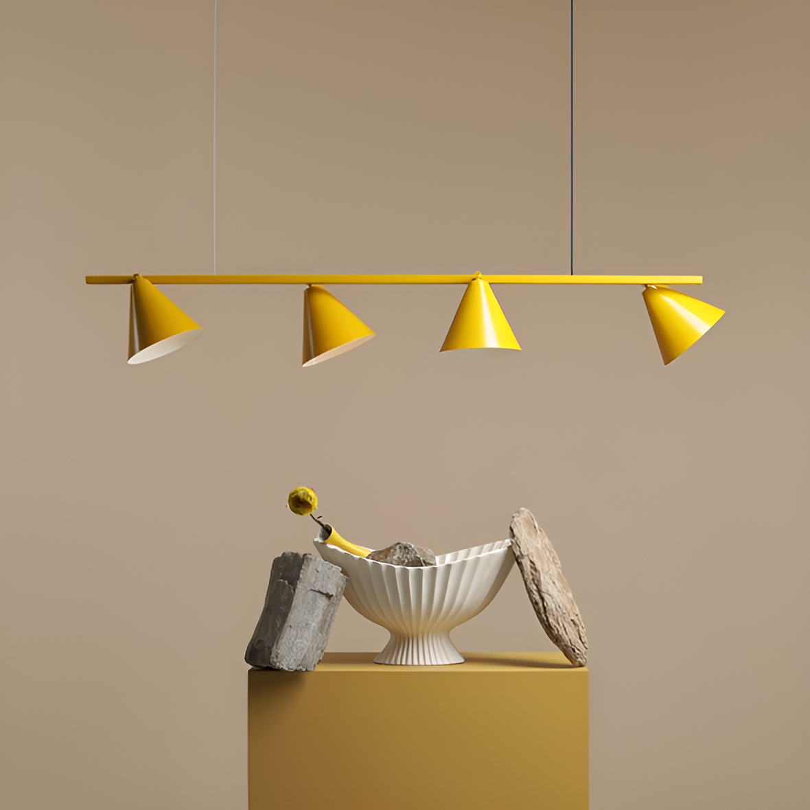 Hanging lamp forms mustard quatro