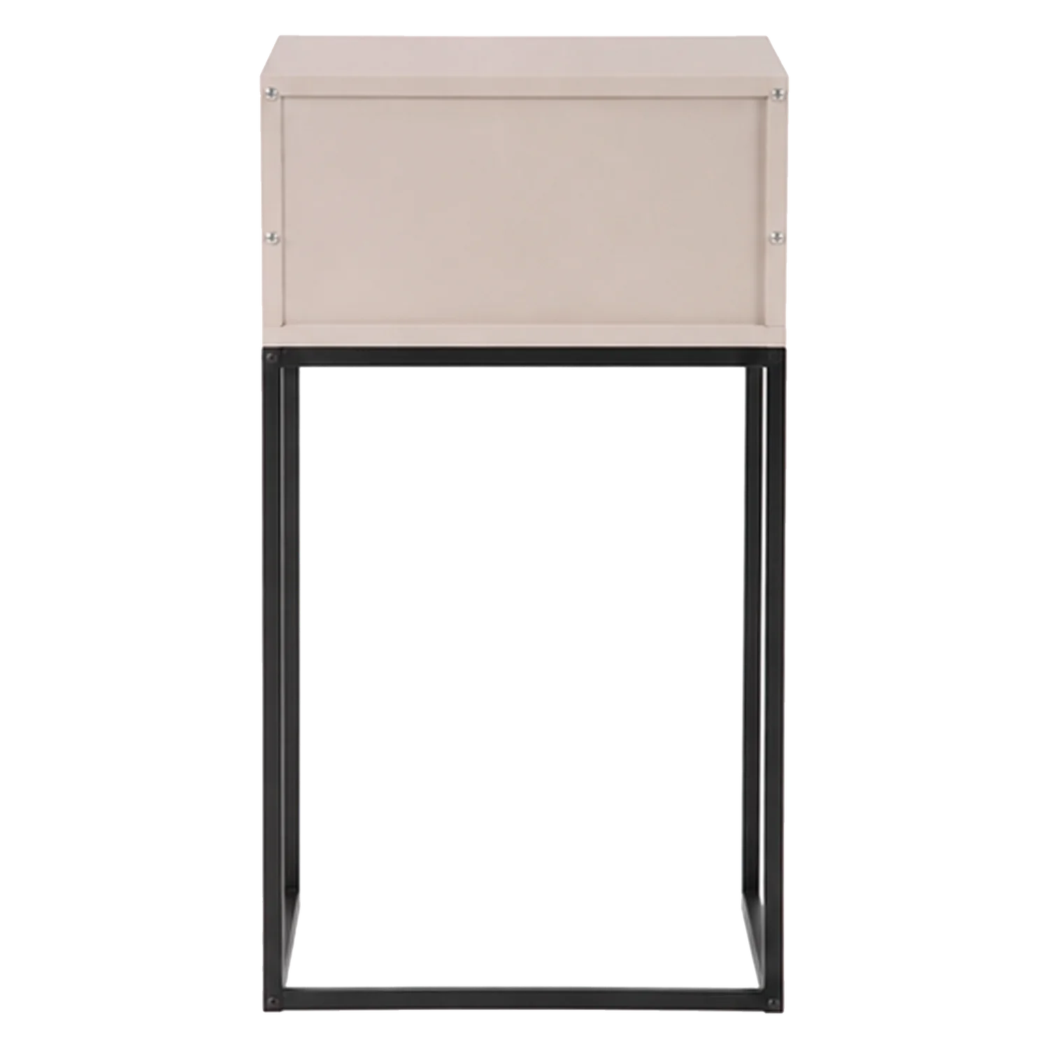 Nachttisch ZOLA beige mit schwarzem Gestell