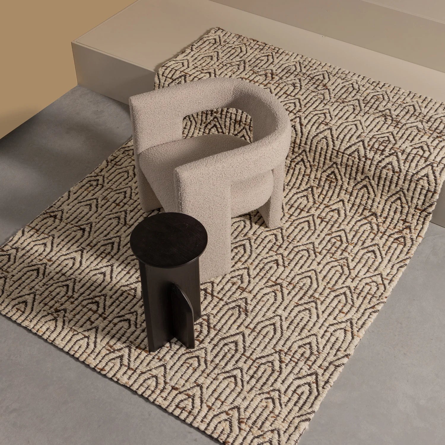 TIWA beige bouclé armchair