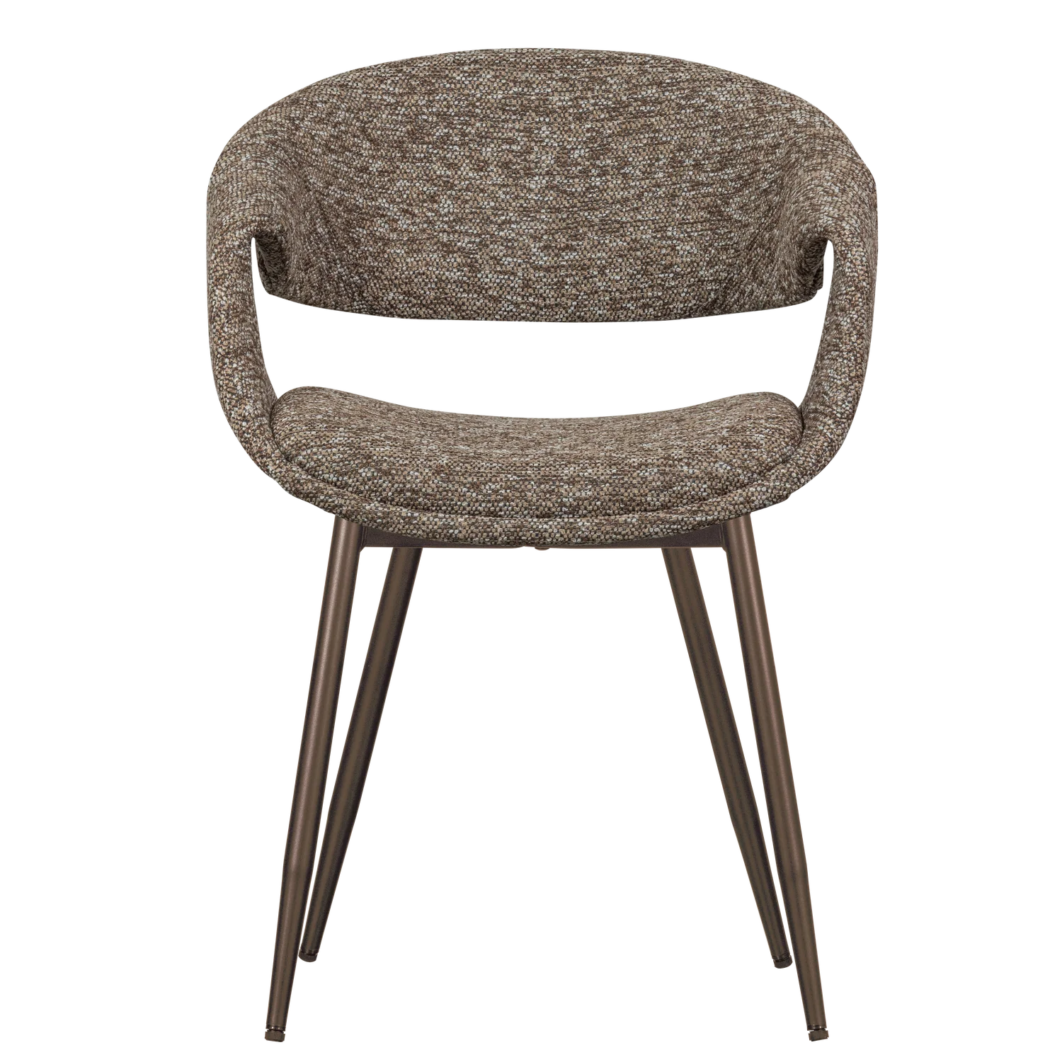 YOSSI Armchair brown with brown metal base