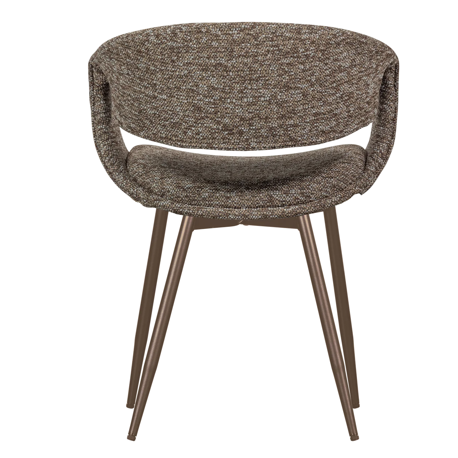 YOSSI Armchair brown with brown metal base