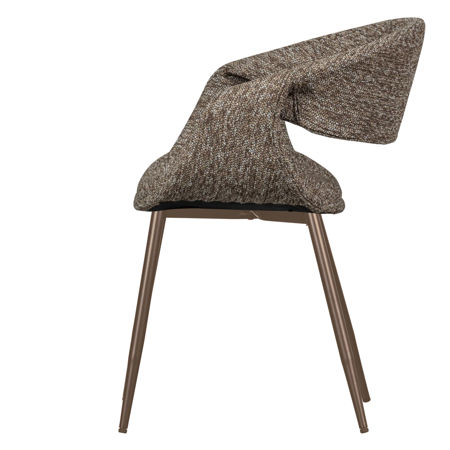 YOSSI Armchair brown with brown metal base