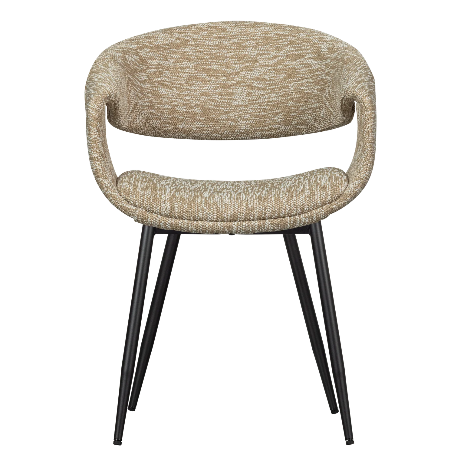 YOSSI Armchair beige with black metal base