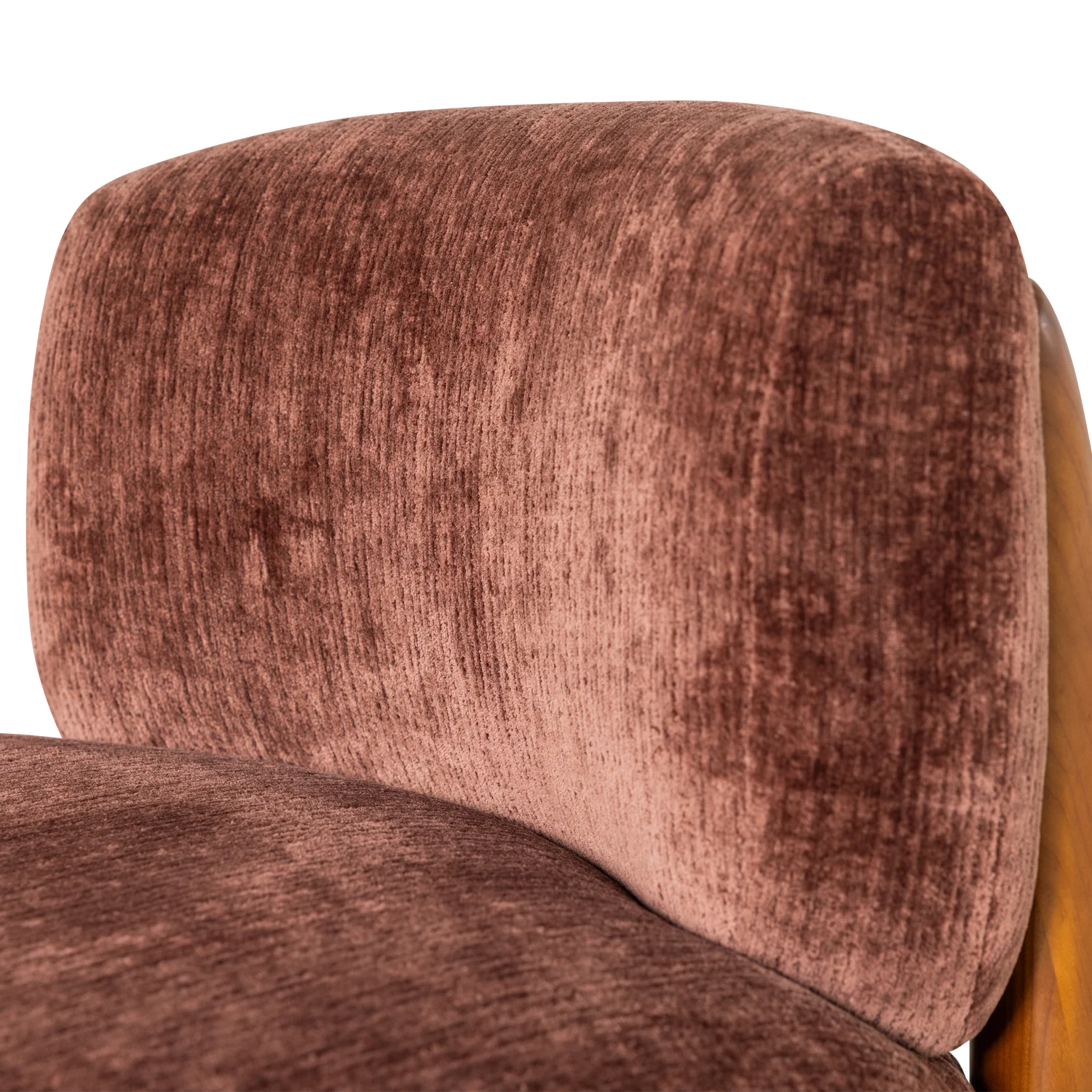Sessel RUNI weinrot mit Holzgestell