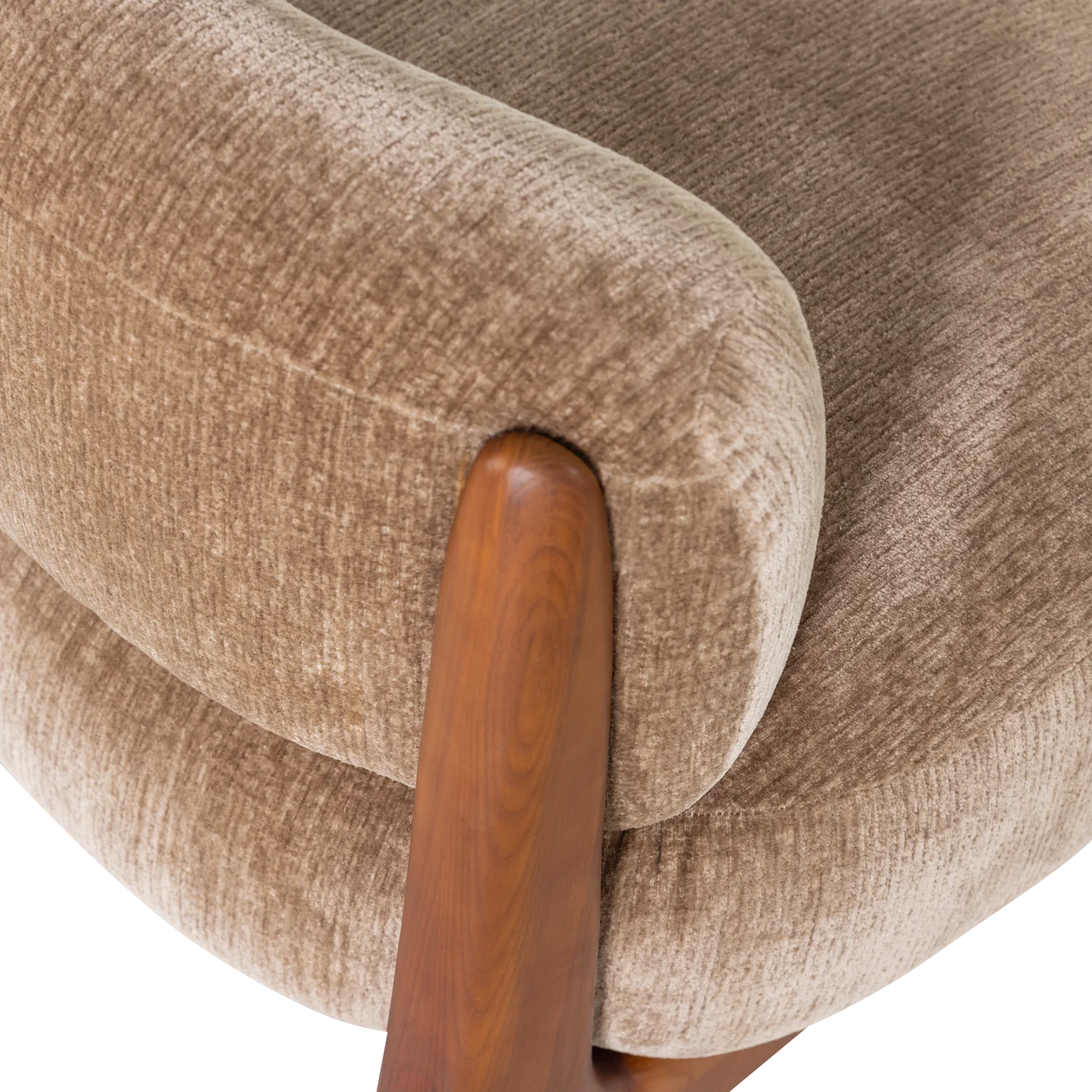 Sessel RUNI sandfarben mit Holzgestell