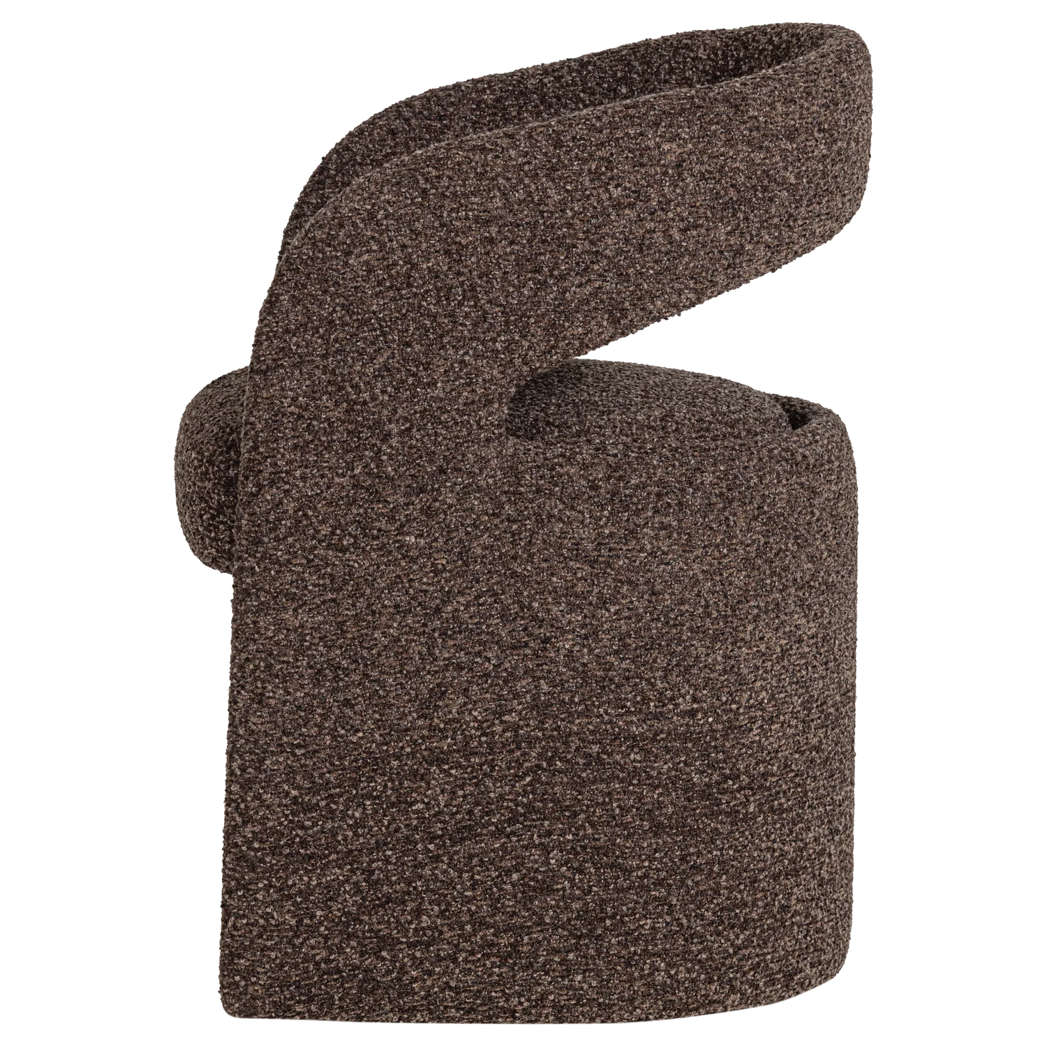 Stuhl LANOR dunkelbraunes Boucle
