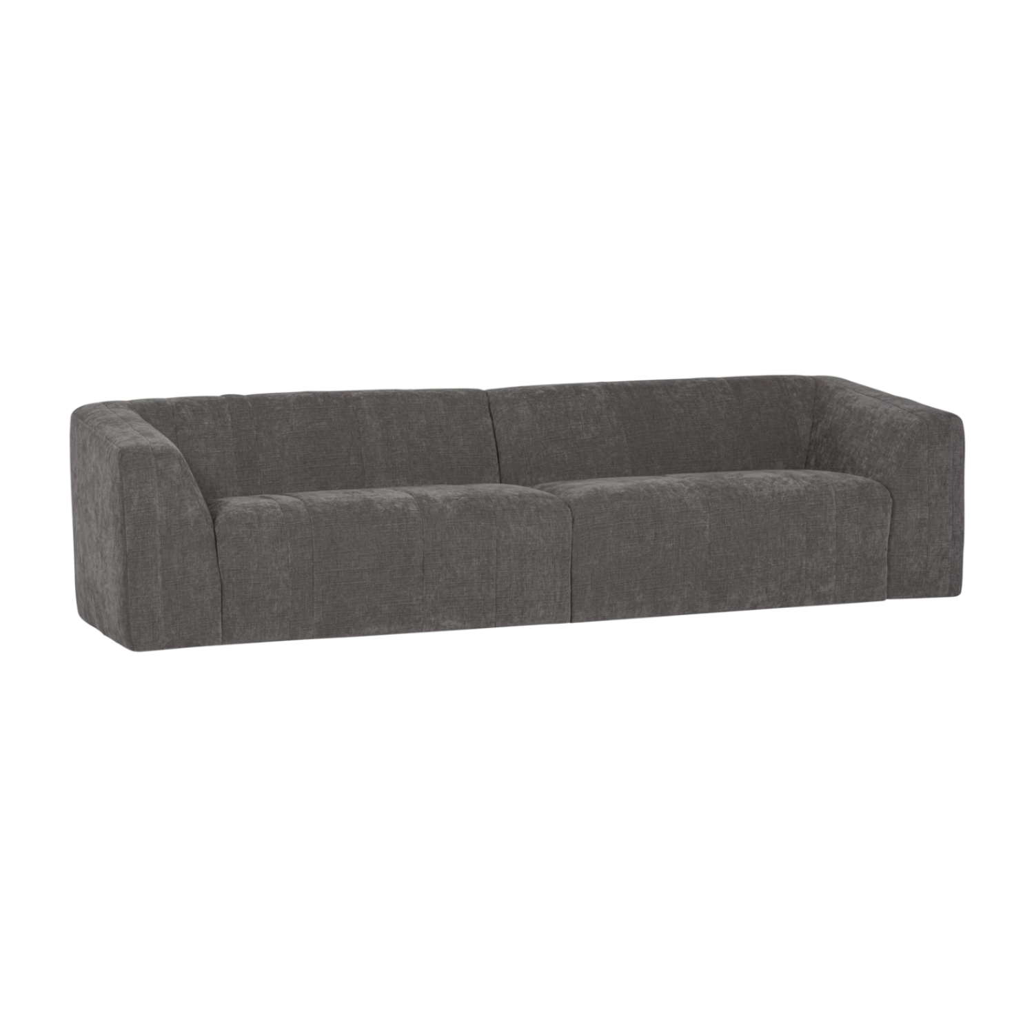 Sofa für 4 Personen OMAIRE grau Chenille