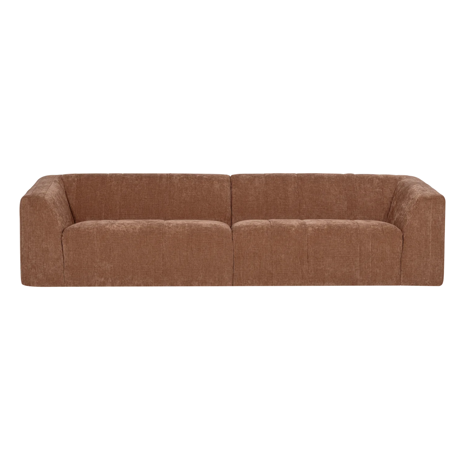 Sofa für 4 Personen OMAIRE rostbraun Chenille