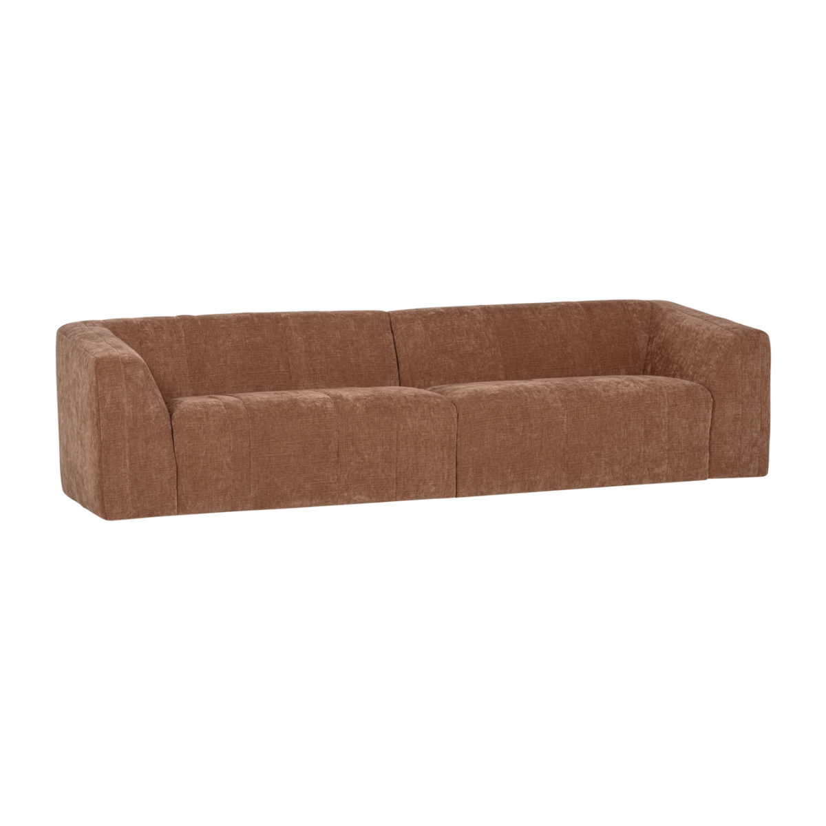 Sofa für 4 Personen OMAIRE rostbraun Chenille