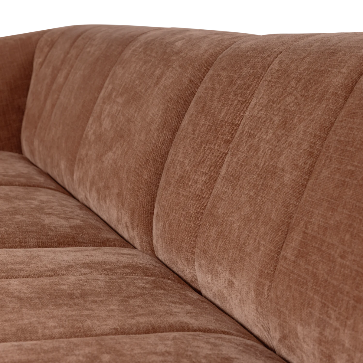 Sofa für 4 Personen OMAIRE rostbraun Chenille