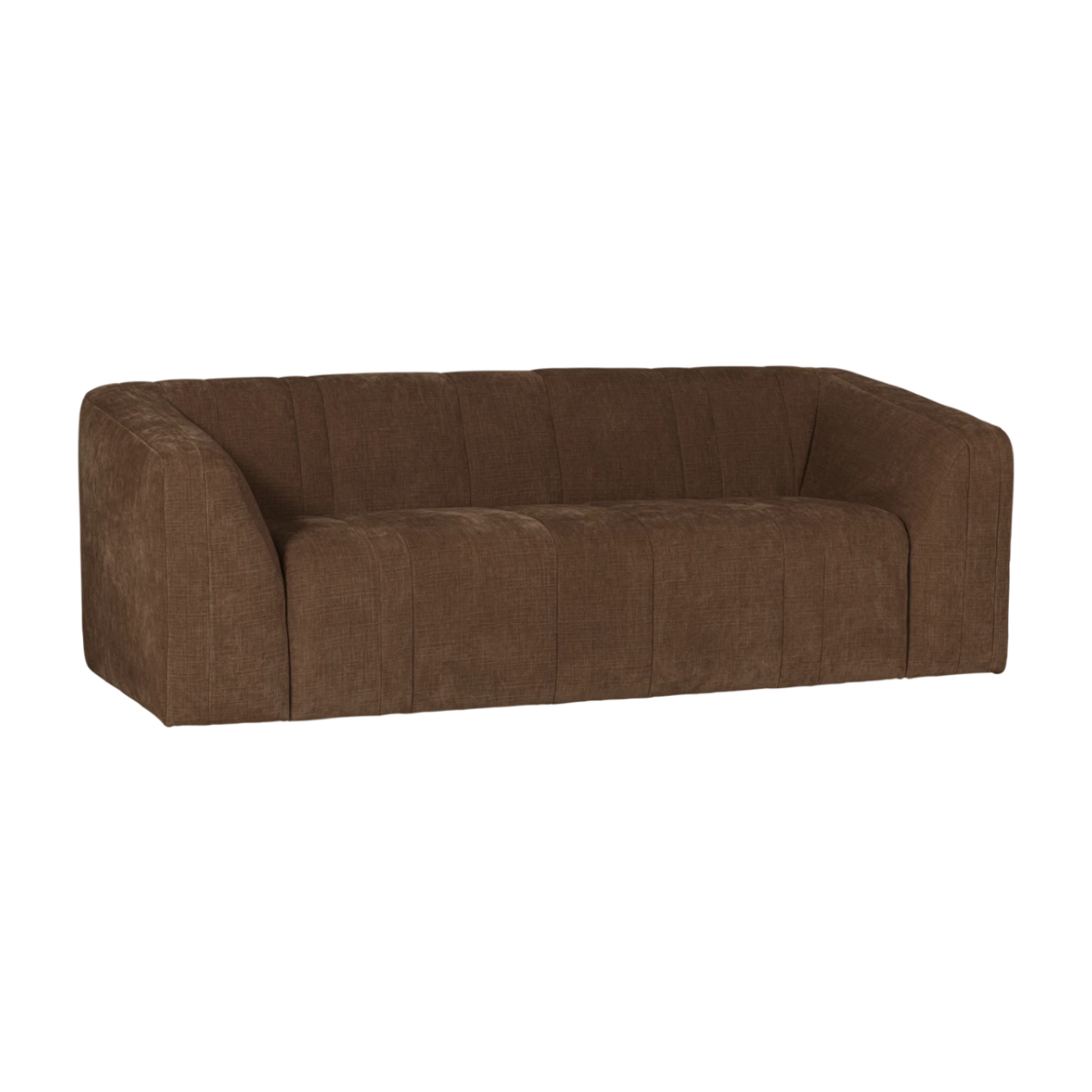 Zweisitzer-Sofa OMAIRE braunes Chenille