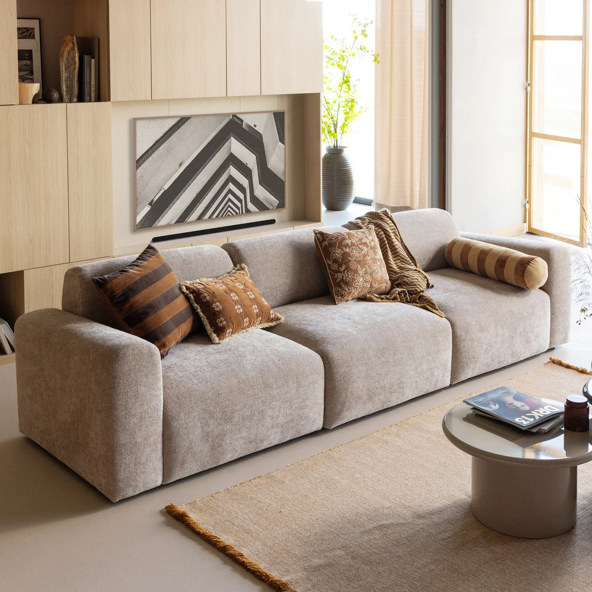 Sofa 3-Sitzer UMINA beige Chenille