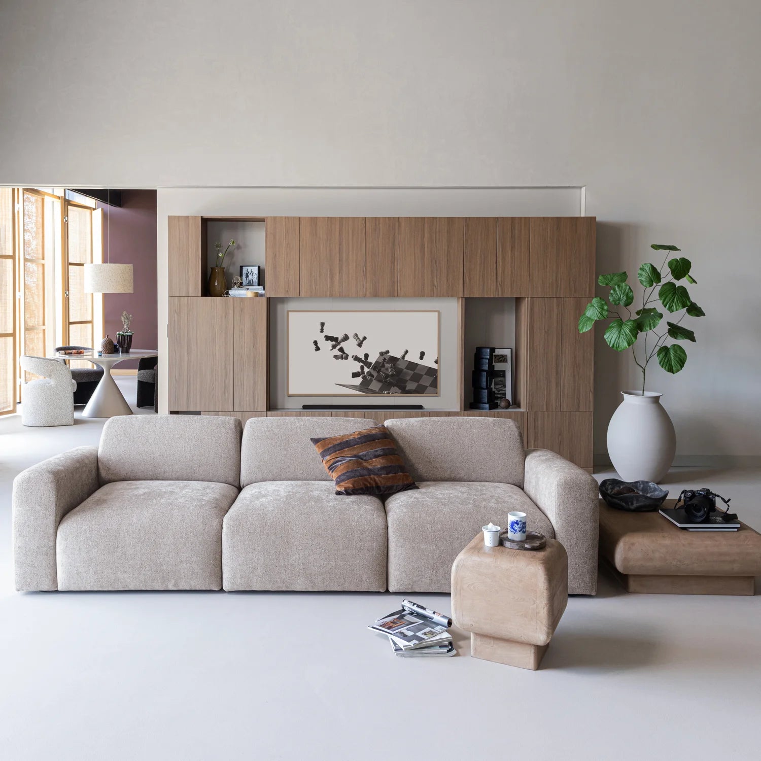 Sofa 3-Sitzer UMINA khaki Chenille