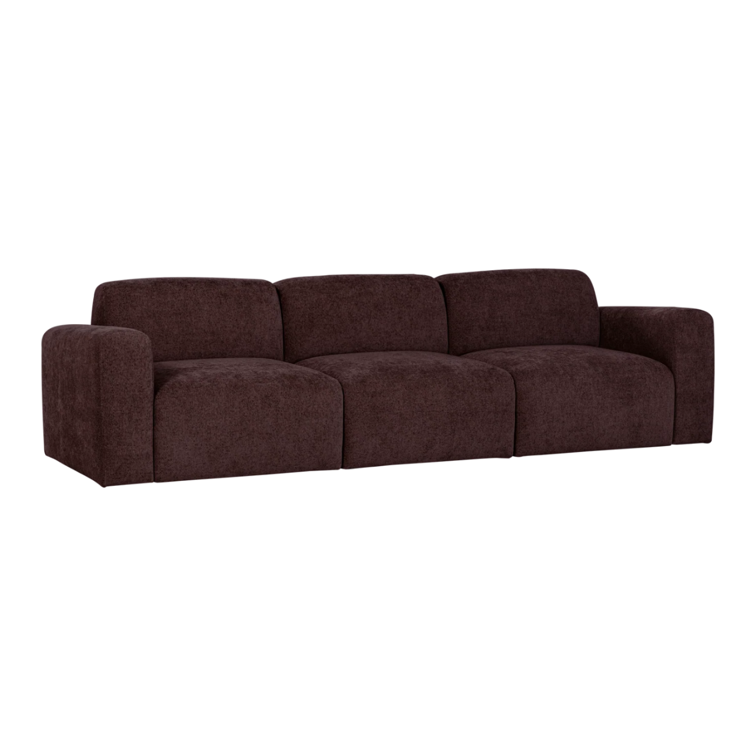 Sofa für 3 Personen UMINA dunkelburgunderfarbener Chenille