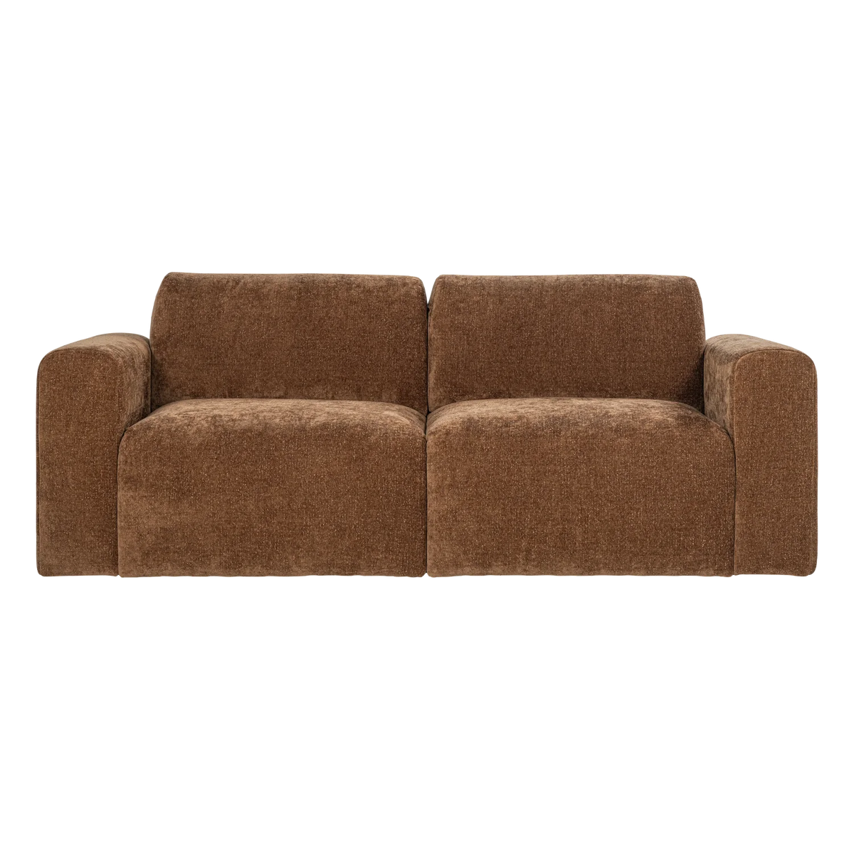 Zweisitzer-Sofa UMINA braunes Chenille