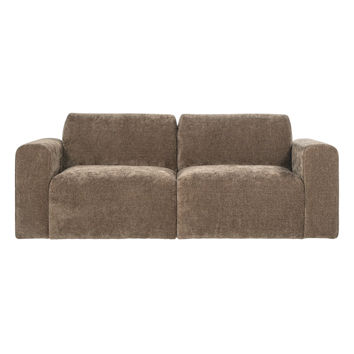 Zweisitzer-Sofa UMINA khakifarbenes Chenille