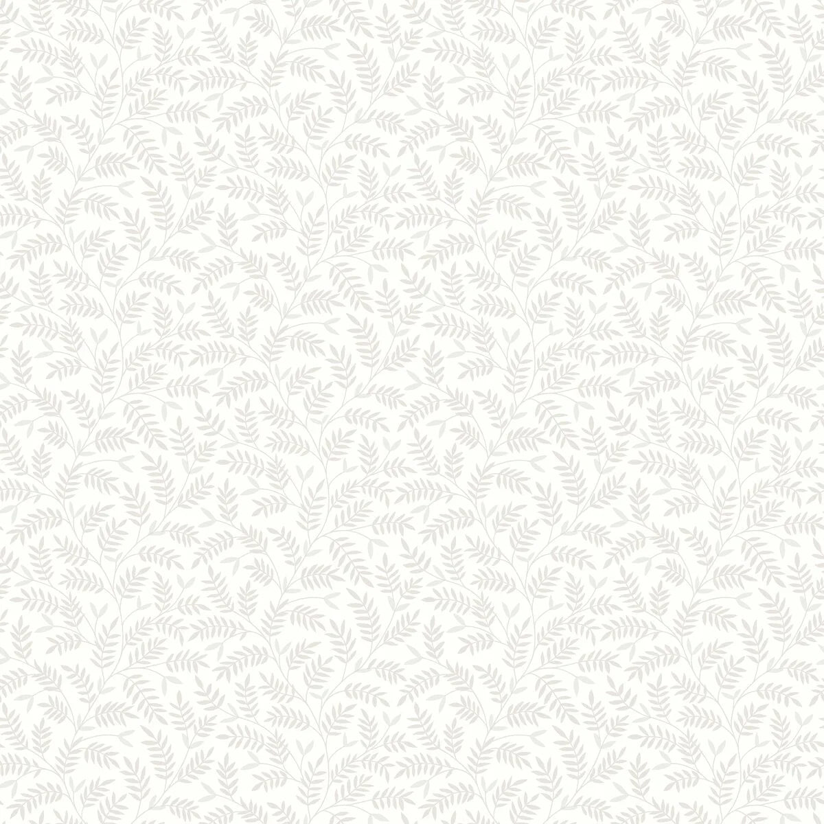 Vlies-Tapete mit pflanzlichem Muster OLOF in Weiß mit Beige