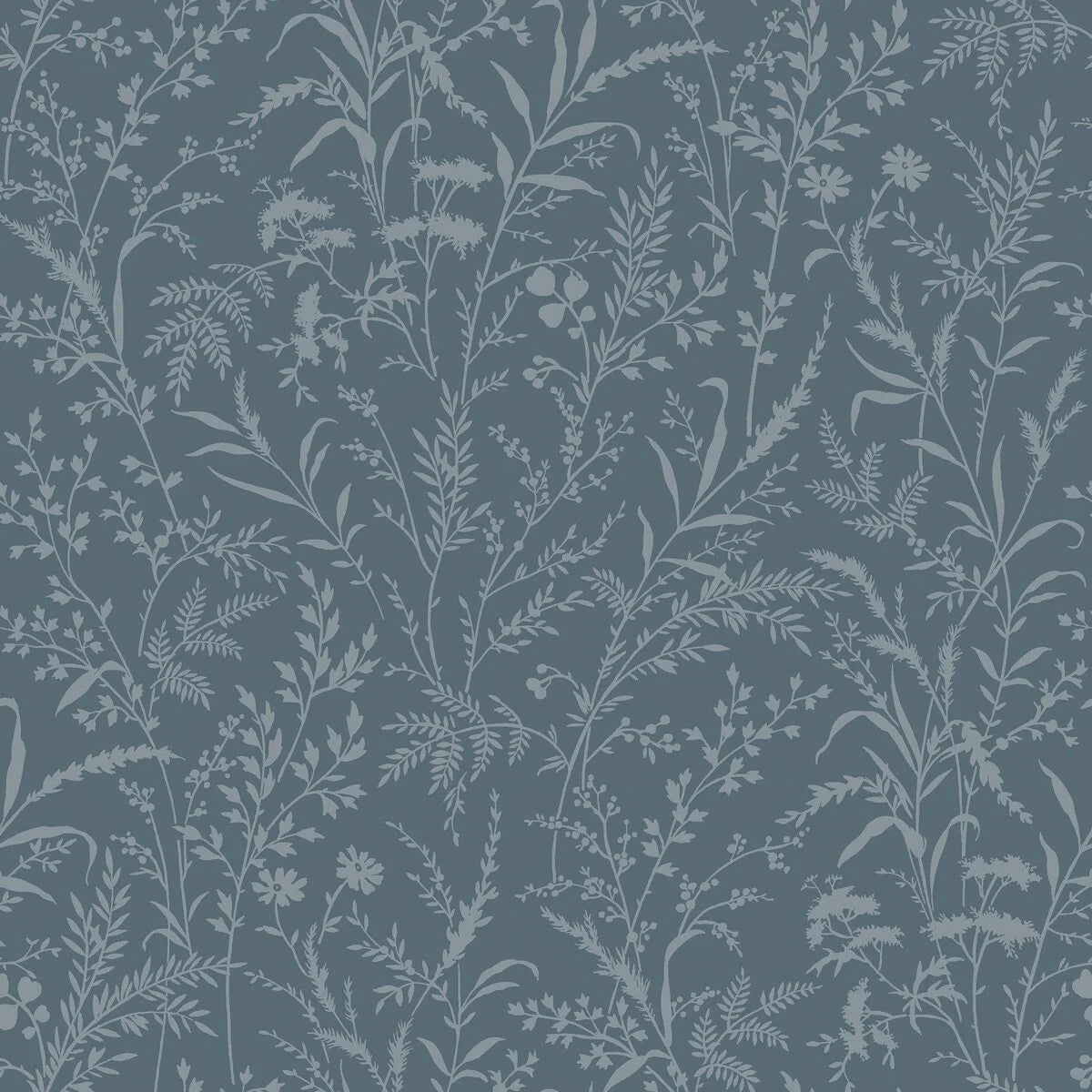 Vlies-Tapete mit pflanzlichem Muster FLORIAN blau