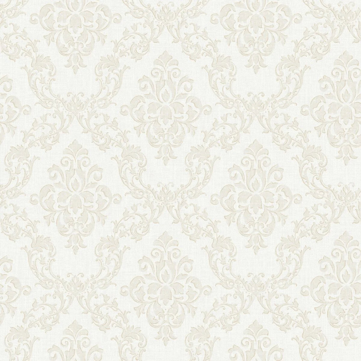 Vlies-Tapete mit Medaillons OTTILIA weiß mit beige