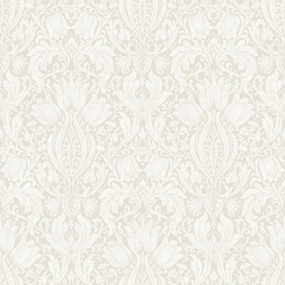 Vlies-Tapete mit pflanzlichem Muster ALBA beige mit Weiß