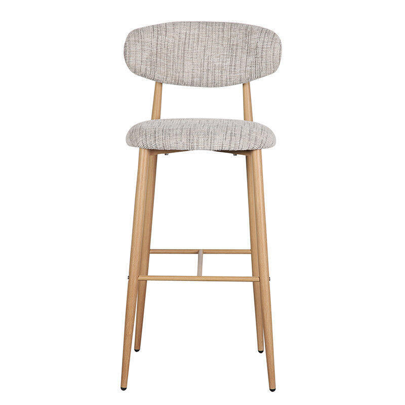 Hocker JAPANDI grau-beige mit Holzgestell