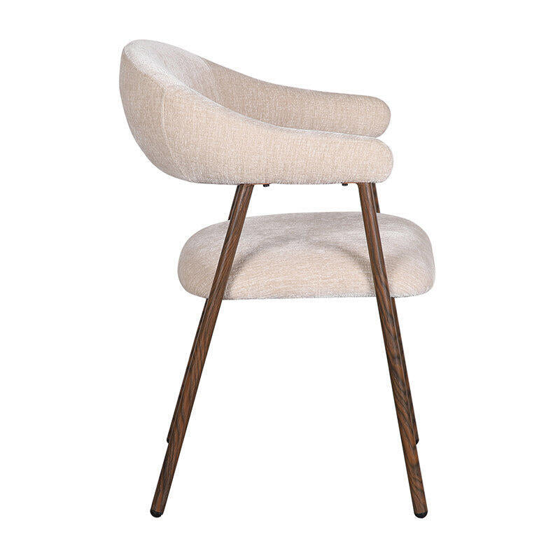 SCANDI Chair in Beige with Dark Wooden Base