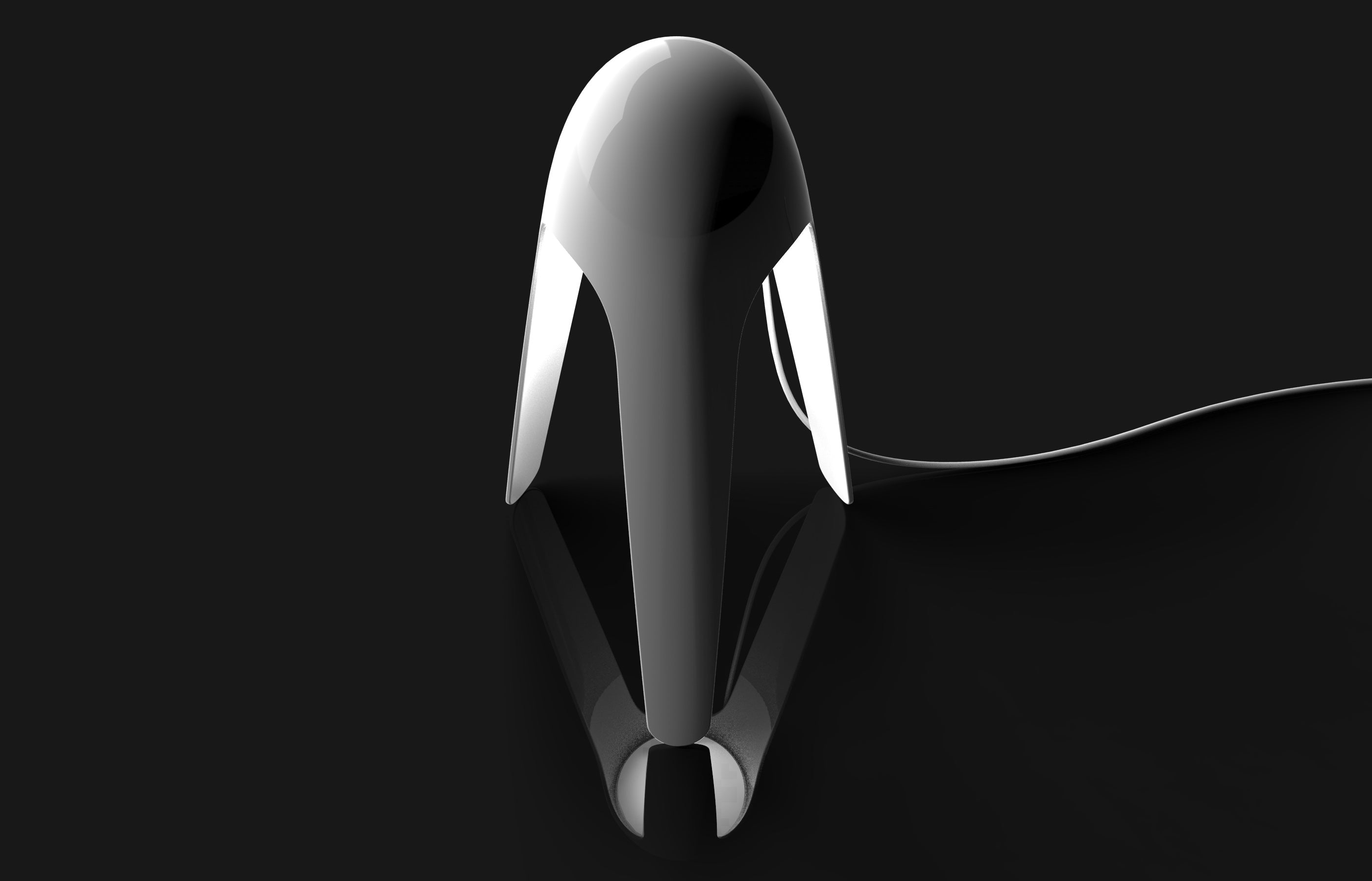 CYBORG Table Lamp in Glossy White