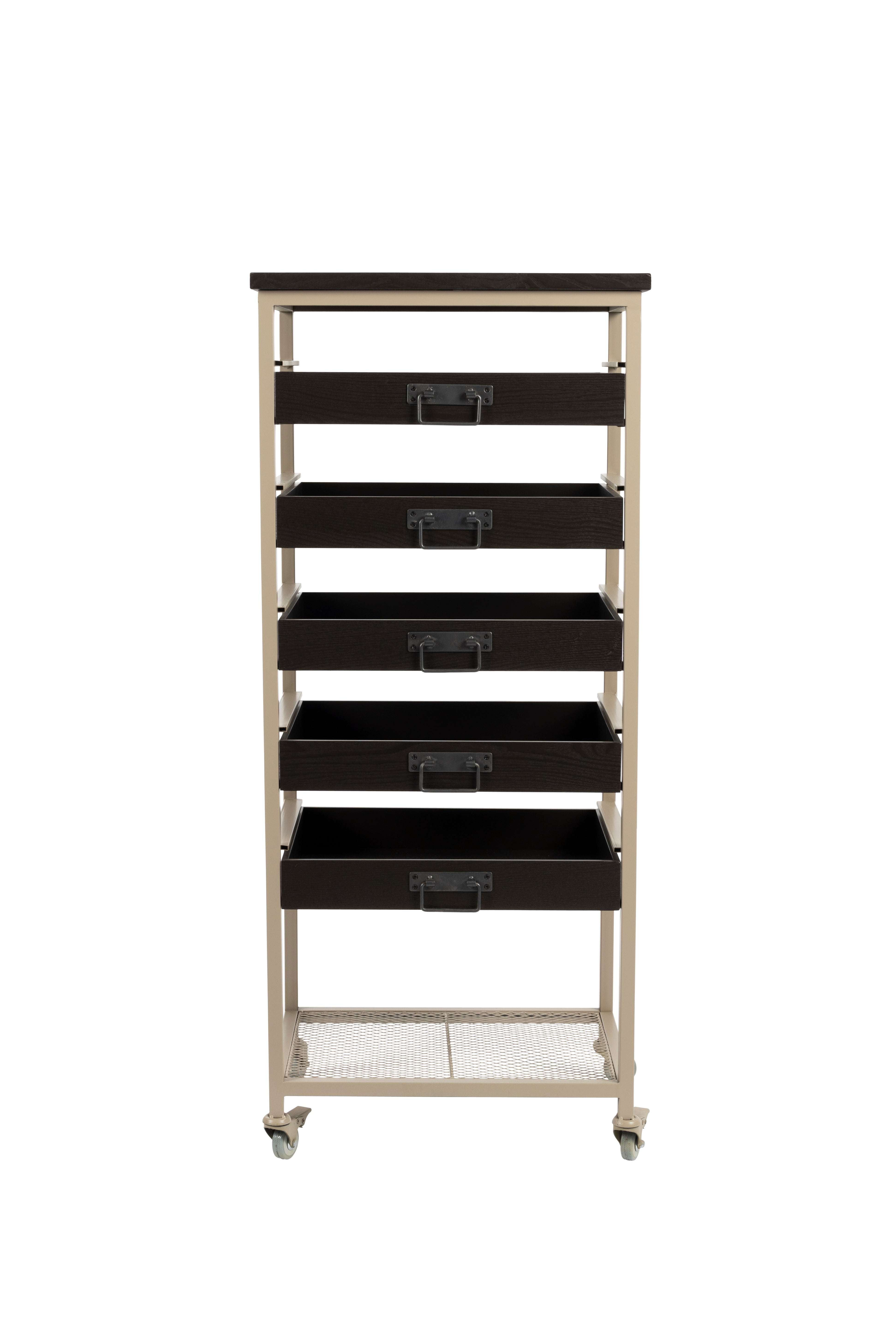 BOTAN gray-beige loft shelf on wheels