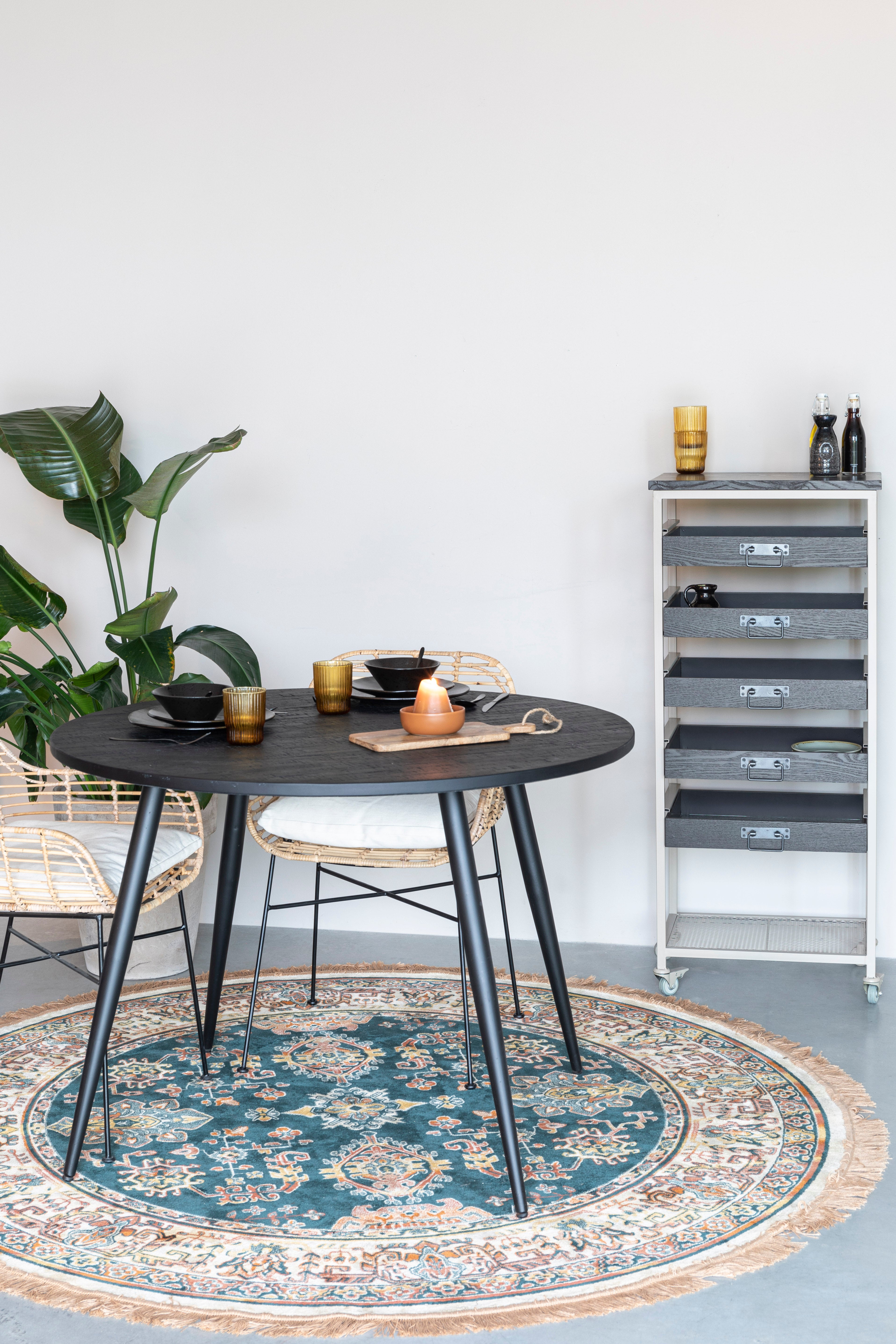 BOTAN gray-beige loft shelf on wheels