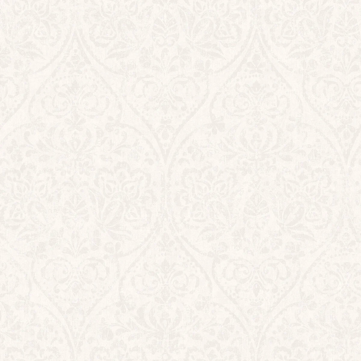 Vlies-Tapete mit Medaillons HIDDEN MEDALLION gebrochenes Weiß