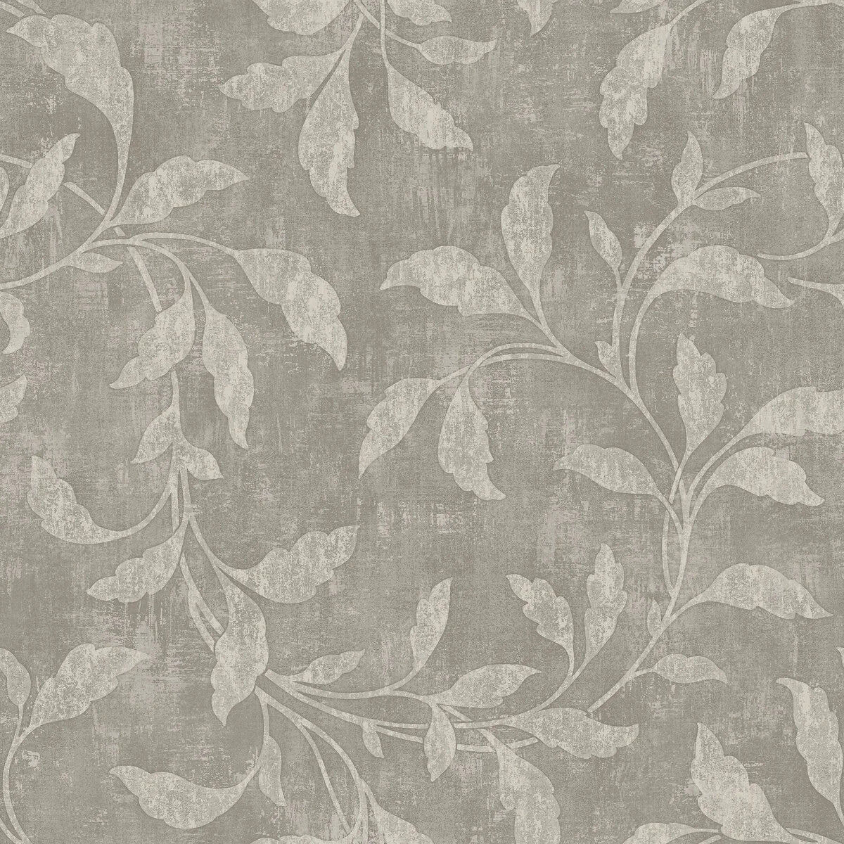 Non-woven paper wallpaper with a floral pattern ROSEWOOD NIGHT gray